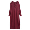 Women's - Metal Inlaid Long Sleeve Knitted Dress - Elegant Style for Any Occasion - Perfect for Layering