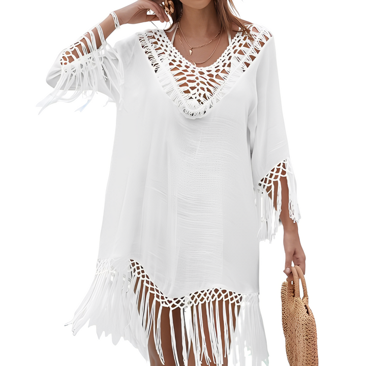 Stylish crocheted swimming costume cover-up dress