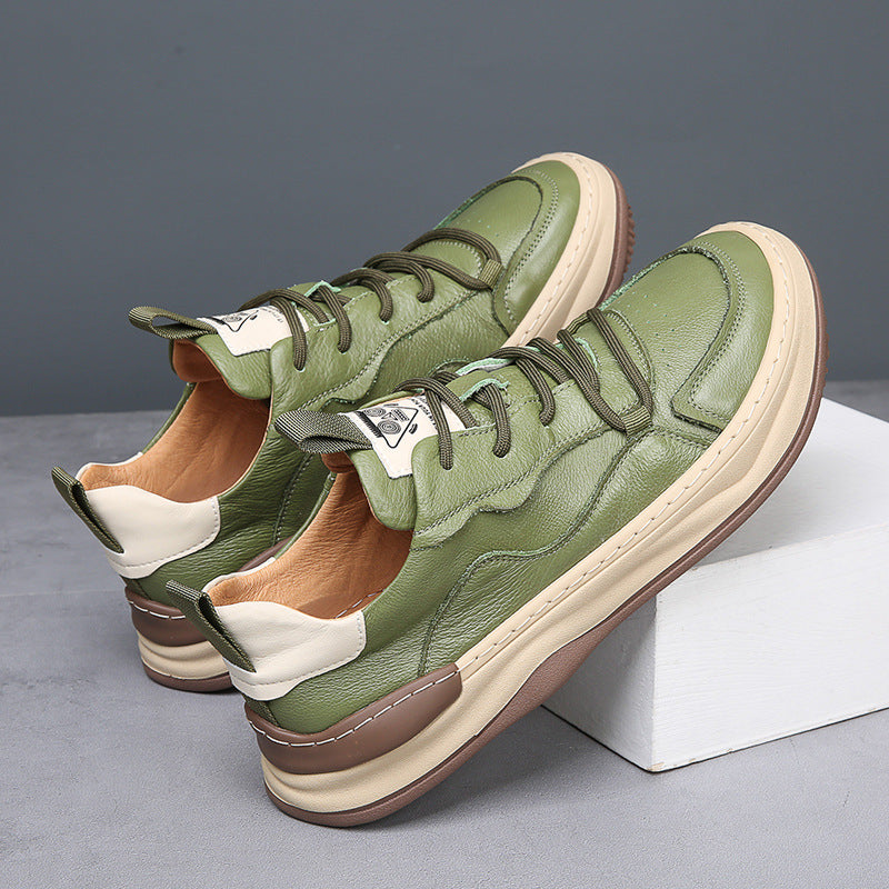 Men's - Sneakers – Genuine Leather, Low-Top – Casual Footwear