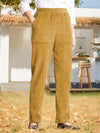 Plain-coloured corduroy trousers for women