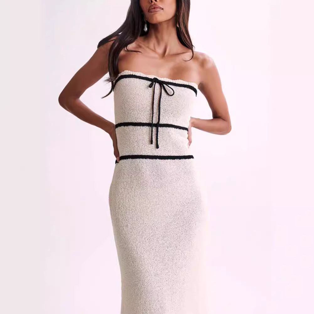 Strapless evening dress backless