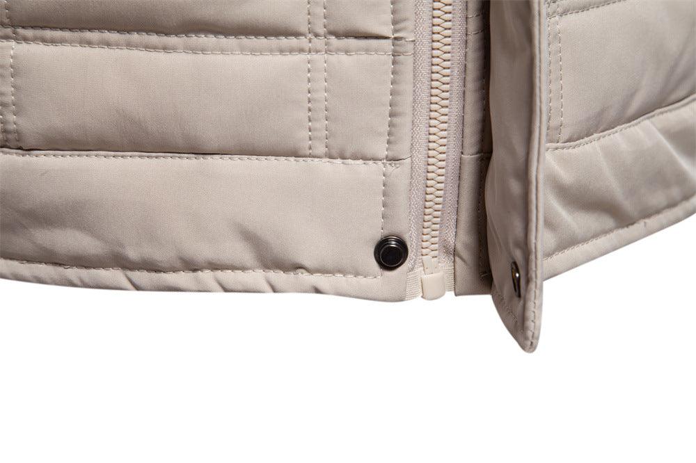 Men's - Fleece-Lined Stand Collar Jacket - Warm & Stylish Outerwear