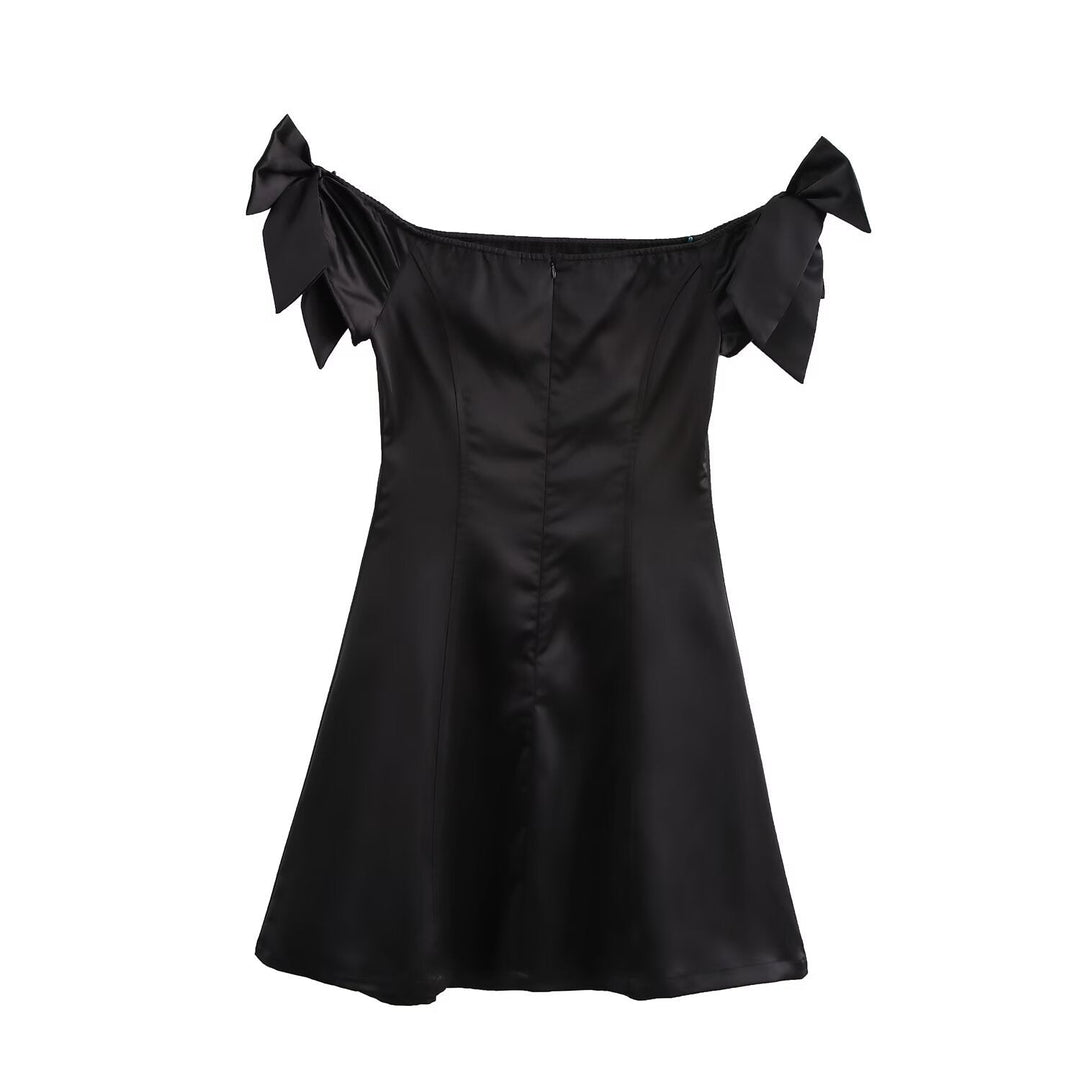 Women's - Bow Decoration Mini Skirt Dress - Cute & Stylish - Perfect for Casual Outings - Trendy Women's Fashion