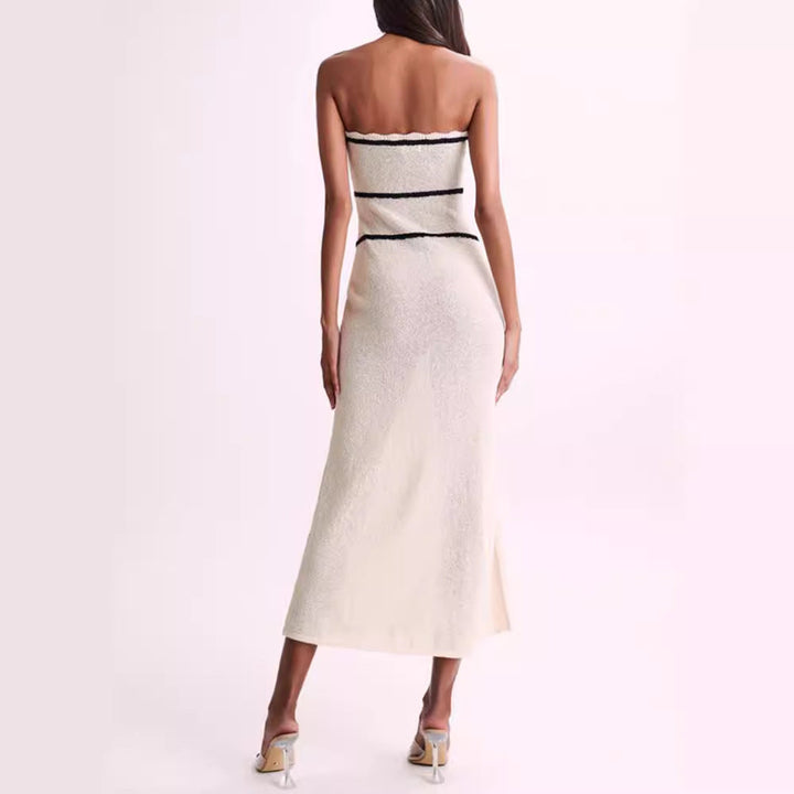 Strapless evening dress backless