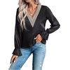 Women's - V-neck Long Sleeve Blouse - Stylish Design - Comfortable Fit - Trendy Fashion Statement