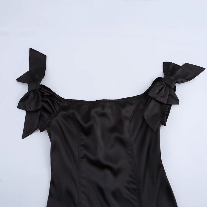 Women's - Bow Decoration Mini Skirt Dress - Cute & Stylish - Perfect for Casual Outings - Trendy Women's Fashion