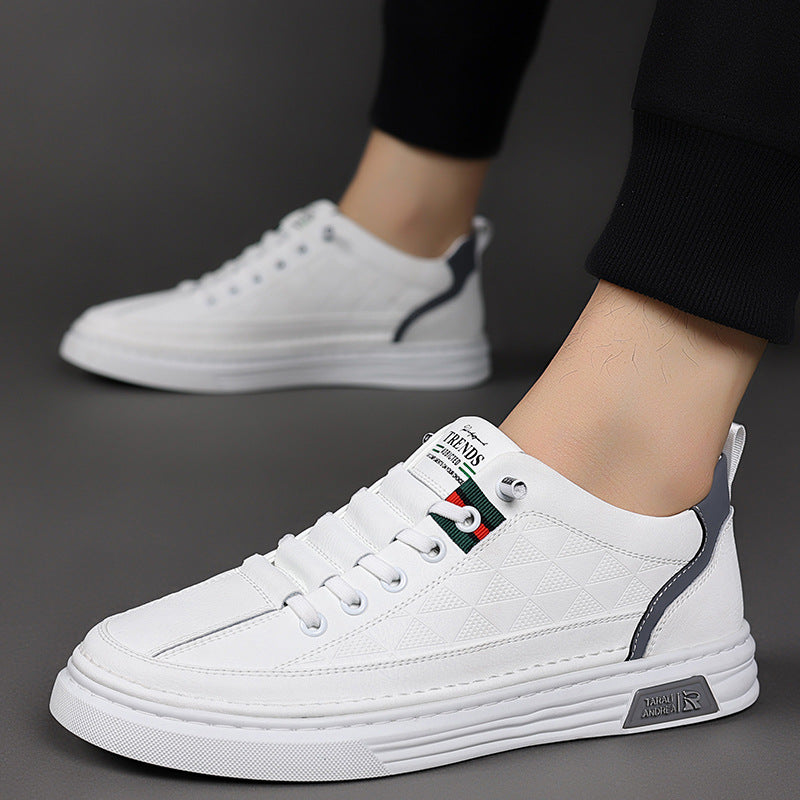 Men's - Casual Leather Sneakers - Stylish Footwear