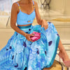 Women's - Strapless Camisole Set with Injected Skirt - Stylish and Comfortable Outfit for Any Occasion - Elegant Fashion Choice