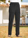 Plain-coloured corduroy trousers for women