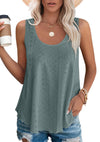 Women's - Loose Sleeveless Tank Top - Round Neckline - Comfortable and Stylish Everyday Wear