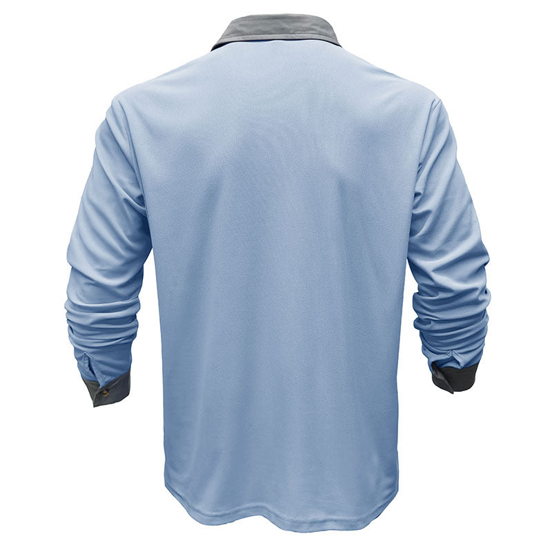 Long-sleeved men's polo shirt with lapels