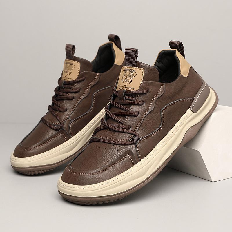 Men's - Sneakers – Genuine Leather, Low-Top – Casual Footwear