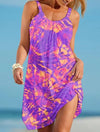 Sleeveless beach dress with 3D print