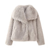 Women's faux fur jacket for glamorous appearances