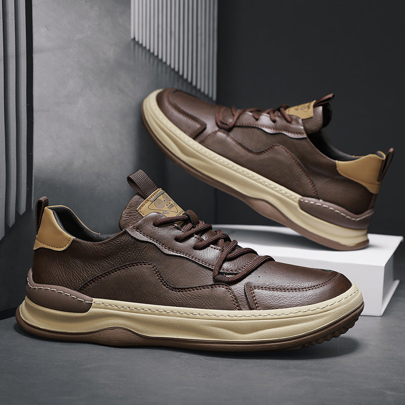 Men's - Sneakers – Genuine Leather, Low-Top – Casual Footwear