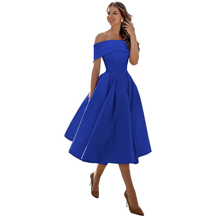 Fashion Casual Strapless Satin Party Dress