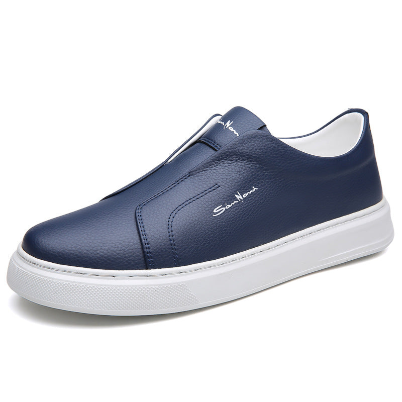 Men's - Slip-On Sneakers - Leather - Casual Canvas Comfort - Stylish Footwear