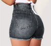 Stretch Slim Fit Ripped Tassel Denim Shorts For Women