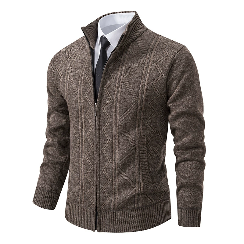 Men's - Winter Cardigan - Stylish Zip-Up Knitwear - Cozy & Warm