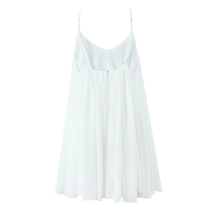 Women's - Mini Dress - Backless V-Neck with Loose Straps - Chic Summer Style - Perfect for Casual Outings