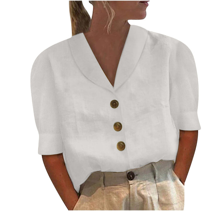 Women's - Stylish Top with Collar and Buttons - Perfect for Chic Looks - Fashionable Casual Wear