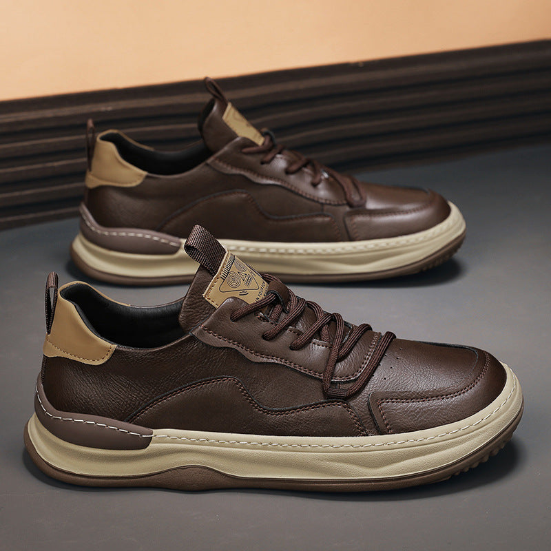 Men's - Sneakers – Genuine Leather, Low-Top – Casual Footwear