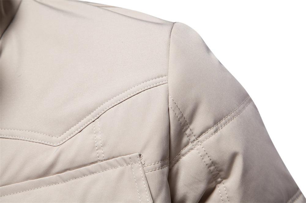 Men's - Fleece-Lined Stand Collar Jacket - Warm & Stylish Outerwear