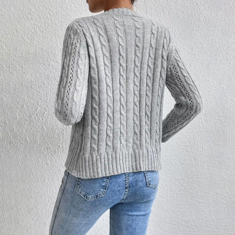 Women's - Trendy Cardigan - Long Sleeve - Button Placket - Stylish Layering