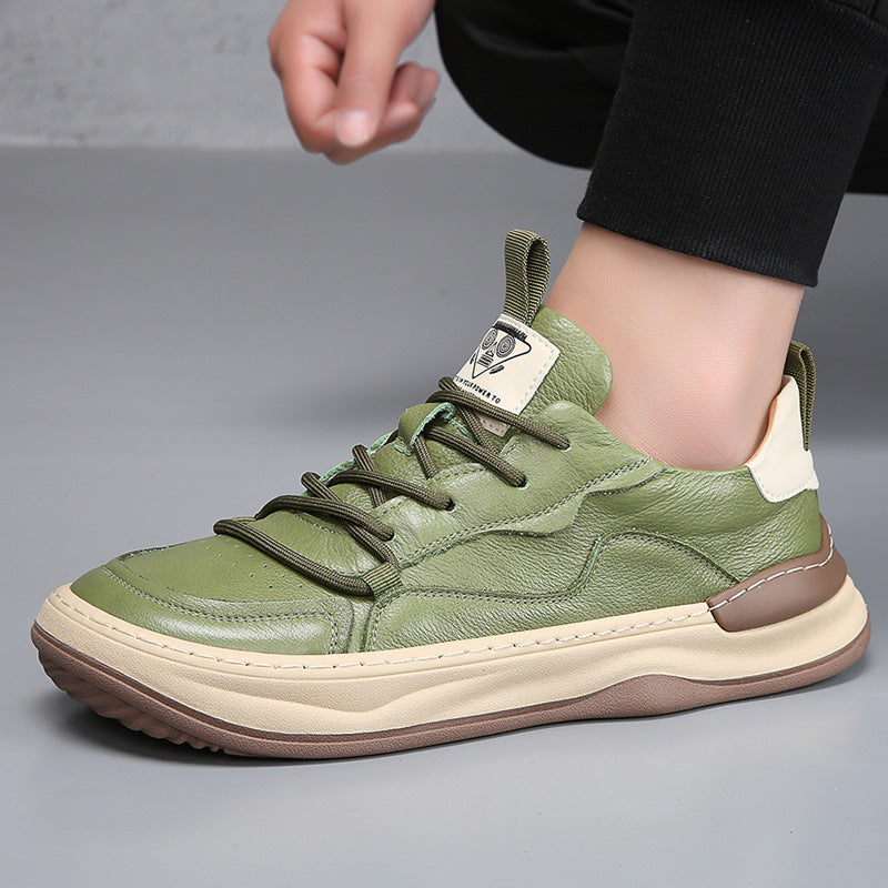 Men's - Sneakers – Genuine Leather, Low-Top – Casual Footwear