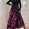 High quality women's V-neck flounce floral dress