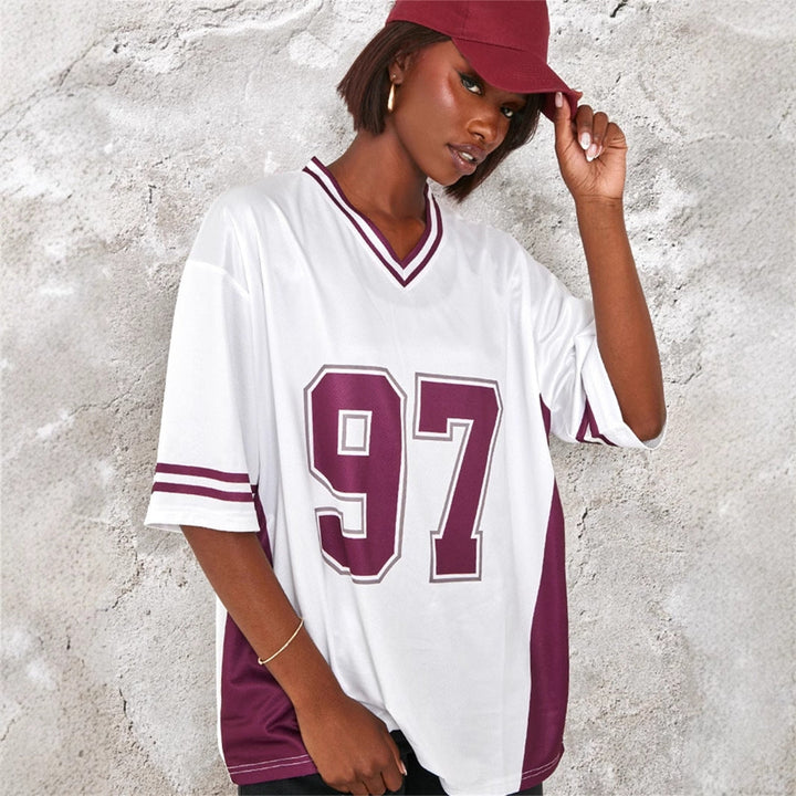 Women's - Colour Block Short Sleeve T-Shirt - Comfortable Cotton Blend - Stylish Casual Top for Everyday Wear