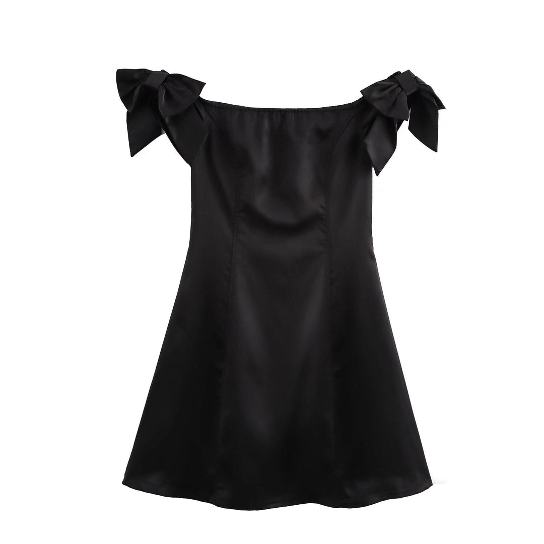 Women's - Bow Decoration Mini Skirt Dress - Cute & Stylish - Perfect for Casual Outings - Trendy Women's Fashion