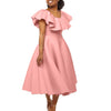 Modern Couture Elegant ruffled dress large