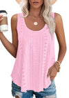 Women's - Loose Sleeveless Tank Top - Round Neckline - Comfortable and Stylish Everyday Wear