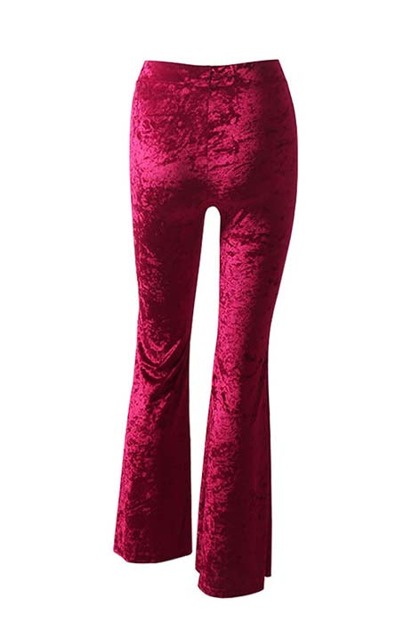 Velvet trousers with high waist