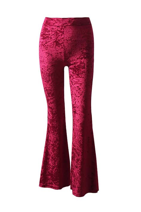 Velvet trousers with high waist