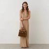 Women’s - Maxi Dress – Lightweight Pleated – V-Neck – Relaxed Fit – Narrow Straps