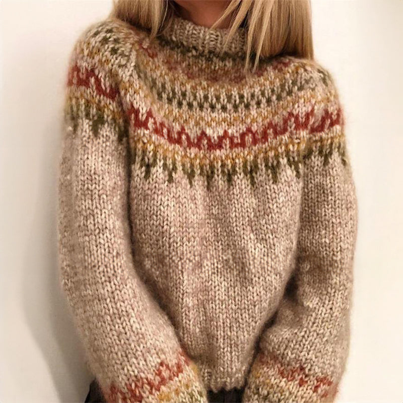 Women's - Cosy Scandinavian Sweater - Soft Material - Warm Knit Design for Comfort