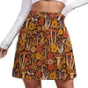 Boho chic line skirt with floral pattern