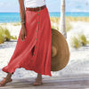 Maxi skirt with button placket