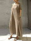 Oversized cotton and linen dress