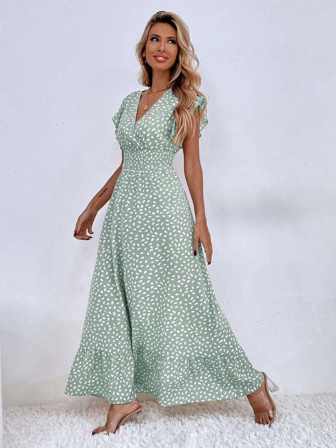 Ladies V-neck maxi dress