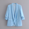 Ladies blazer with ruched sleeves