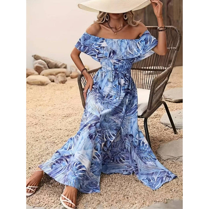 Off-shoulder Summer Dress With High Split