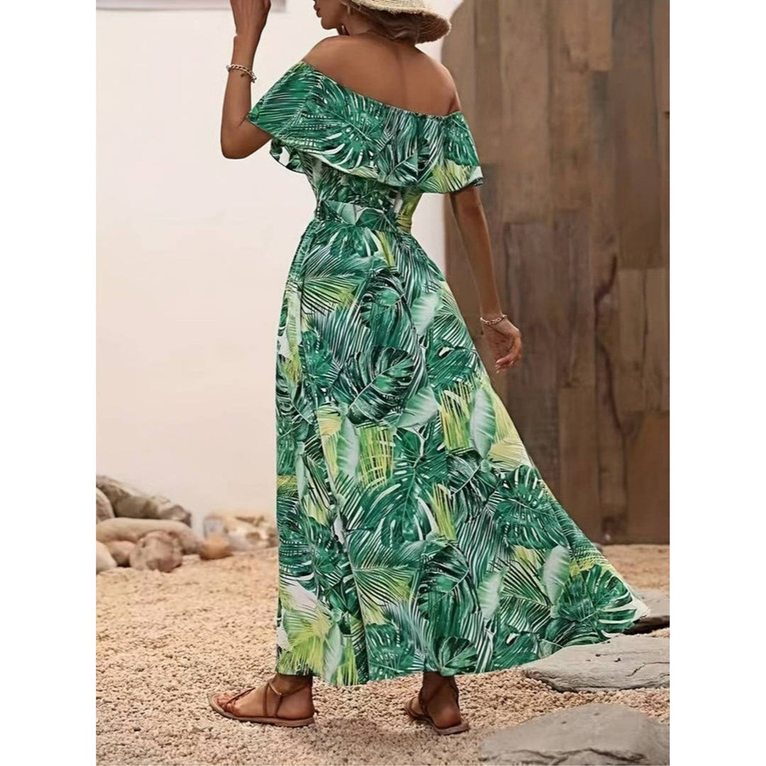 Off-shoulder Summer Dress With High Split