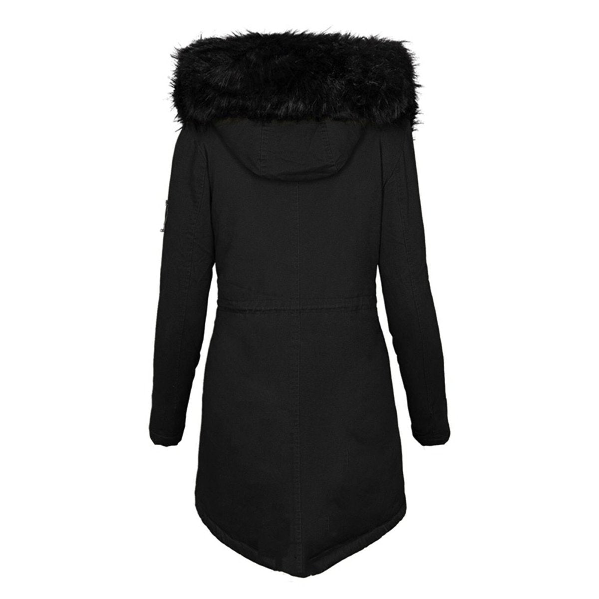 Women's - Parka Coat - Long Design with Faux Fur Hood & Cosy Lining