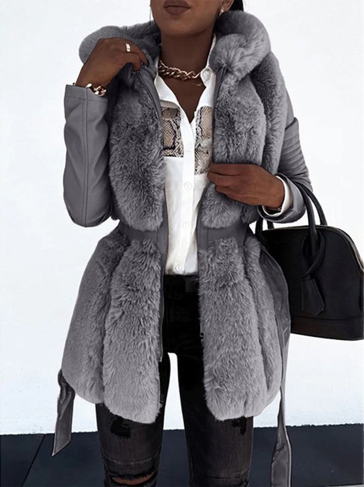 Faux fur coat for women