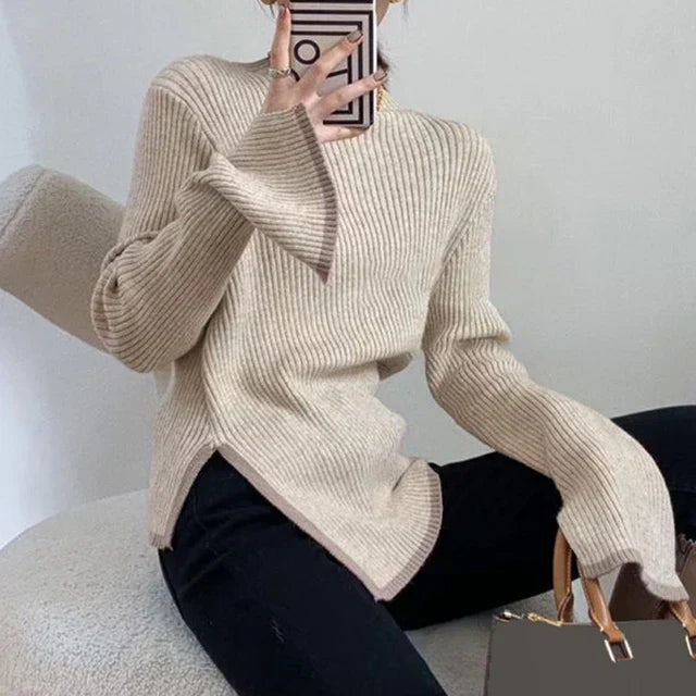 Autumn Sweater With Flared Sleeves