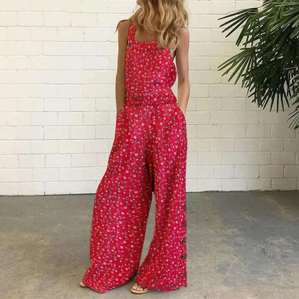 Juliane - Jumpsuit with floral pattern and high waist