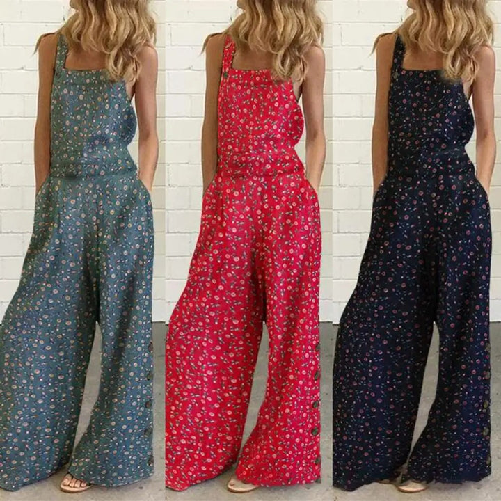 Floral Print Jumpsuit with High Waist